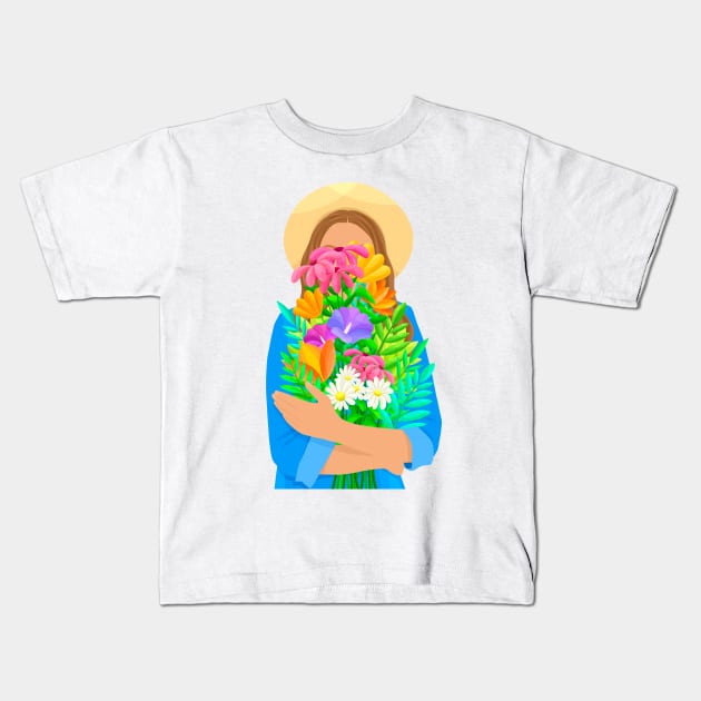 Colorful flowers Kids T-Shirt by Yael Hofri